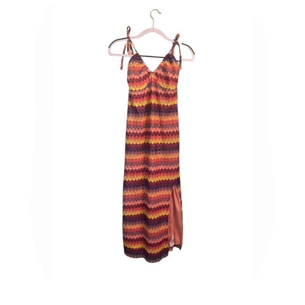 MULTI STRIPE MAXI SUNDRESS - SZ S -